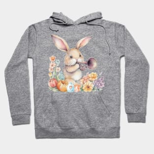 easter bunny playing trumpet Hoodie